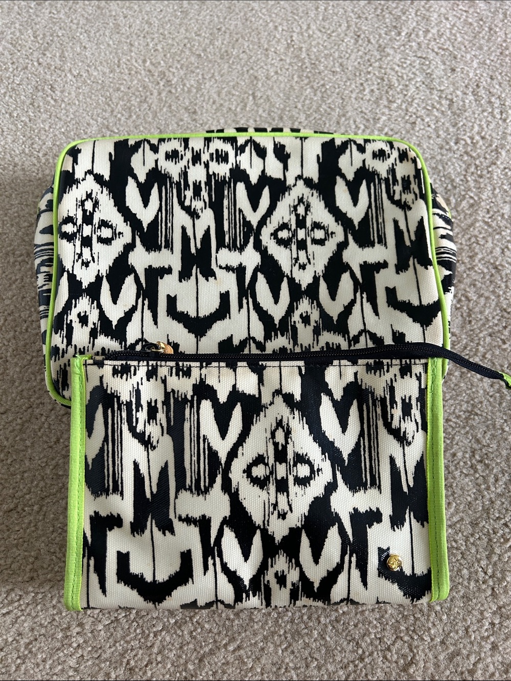 Stephanie Johnson Cream & Black Patterned Cosmetic Bag Set